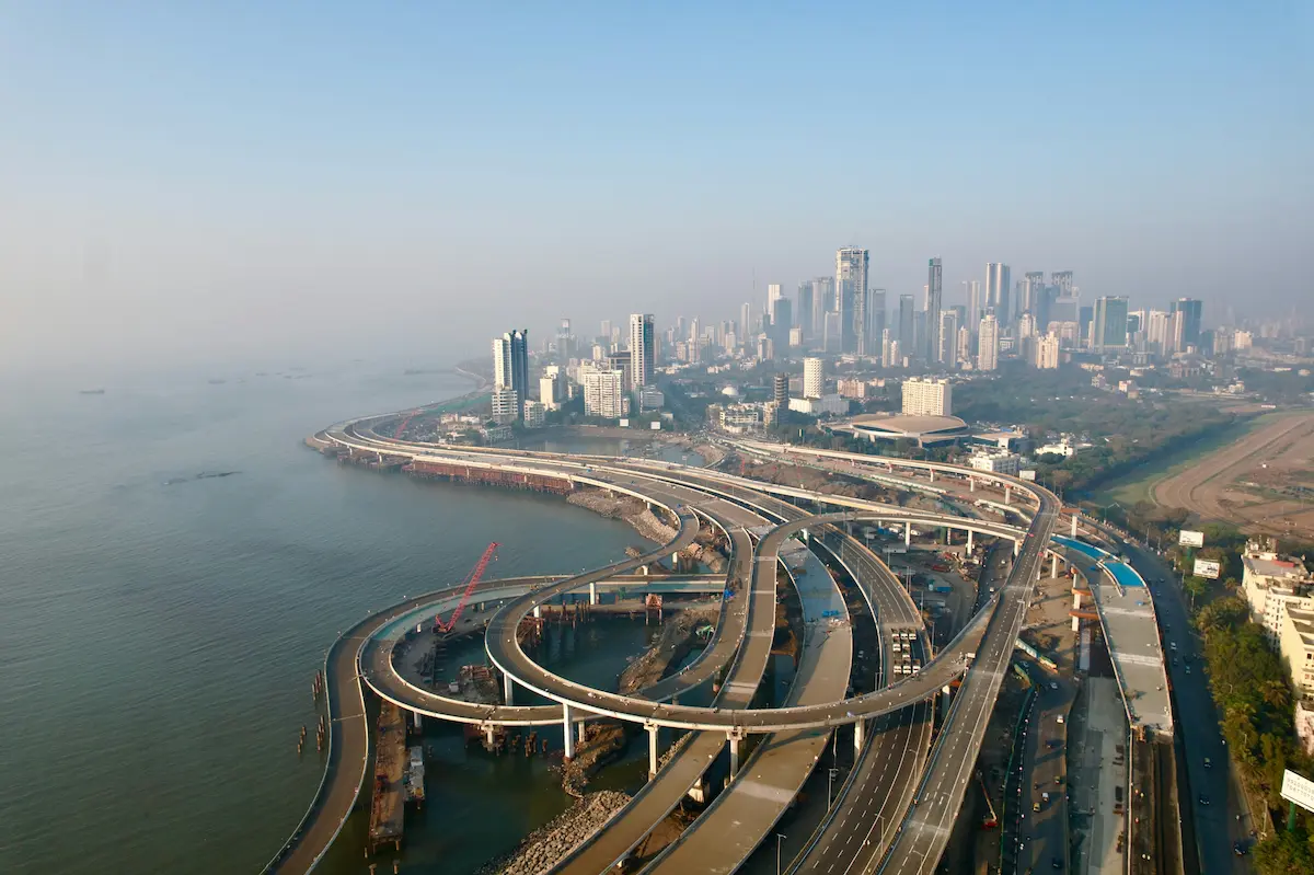 INTEREQ showcasing a completed section of the Mumbai Coastal Road Project, a massive infrastructure build requiring complex logistics and specialized heavy equipment supply.