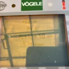 Voegele Super 1800-1 asphalt paver control display showing operating data