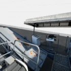 Voegele MT 1000-1 asphalt feeder operator platform with canopy, control consoles and conveyor